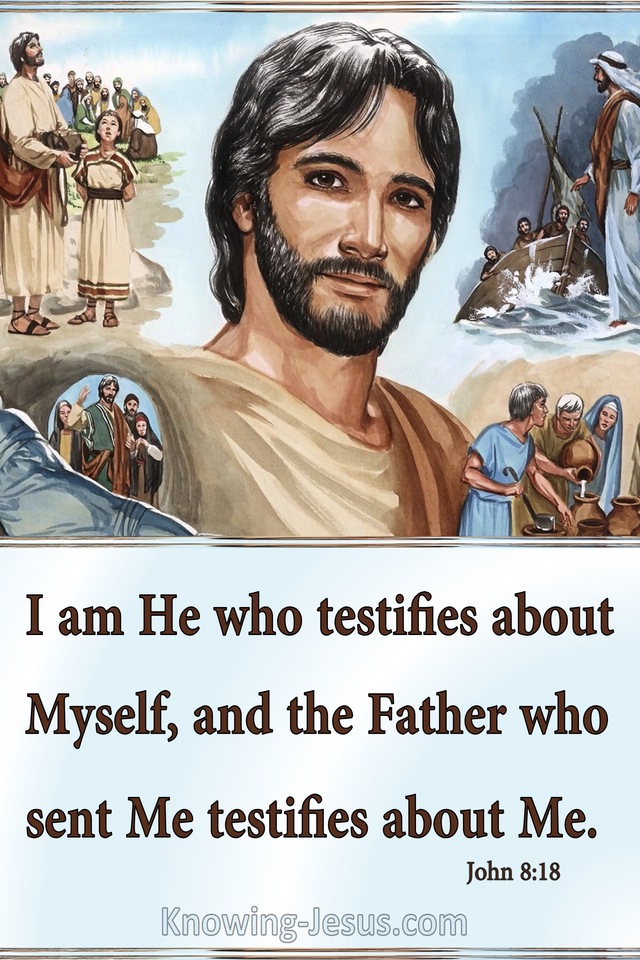 John 8:18 Jesus Testifies About Himself (blue)